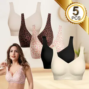 Wire-free women’s bra with gel cup; plus-size seamless T-shirt style, suitable for sports and casual wear; comfortable, breathable push-up design with a beautiful back; seamless deep V home/daily wear women’s underwear. Exercise Bra Workout Bras