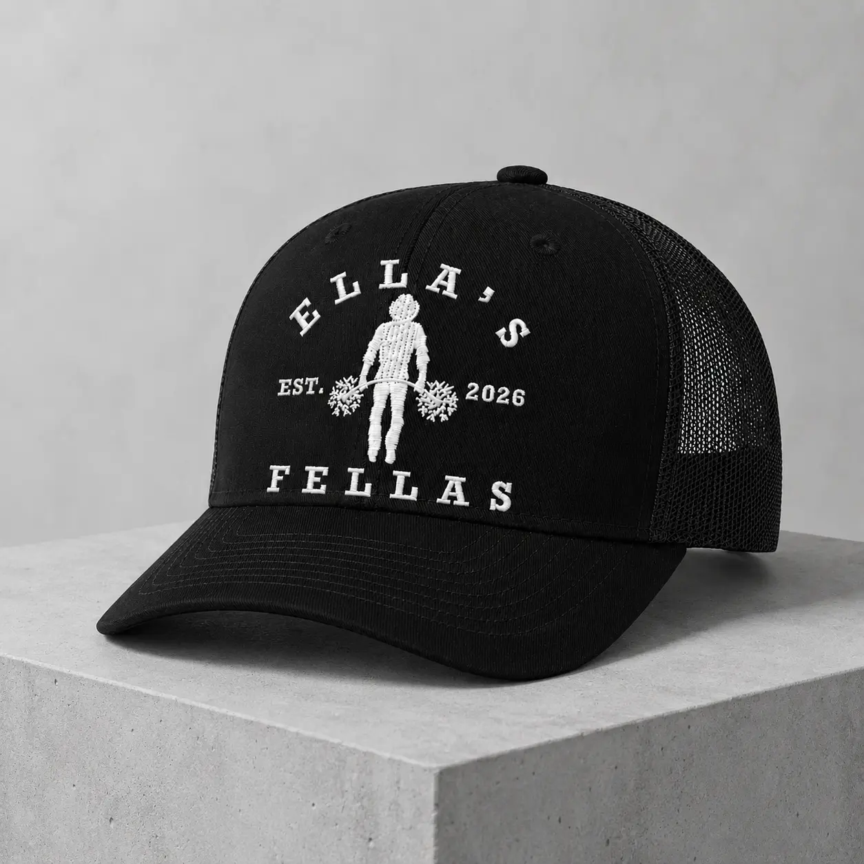 Ella's Fellas Embroidered Trucker Hat, EIIa's LangIey Embroidered Trucker Hat, Choosing Texas Embroidered Trucker Hat, Đanelion Trucker Hat