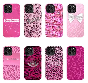 Juicy Couture Y2K Aesthetic Phone Case Cute Pink Cover,Suitable for iPhone 17/16/15/14/13/12/11 Pro Max/Plusand Samsung Galaxy S23-25, shock-absorbing, anti-drop protective case, lightweight, new fashion trend design