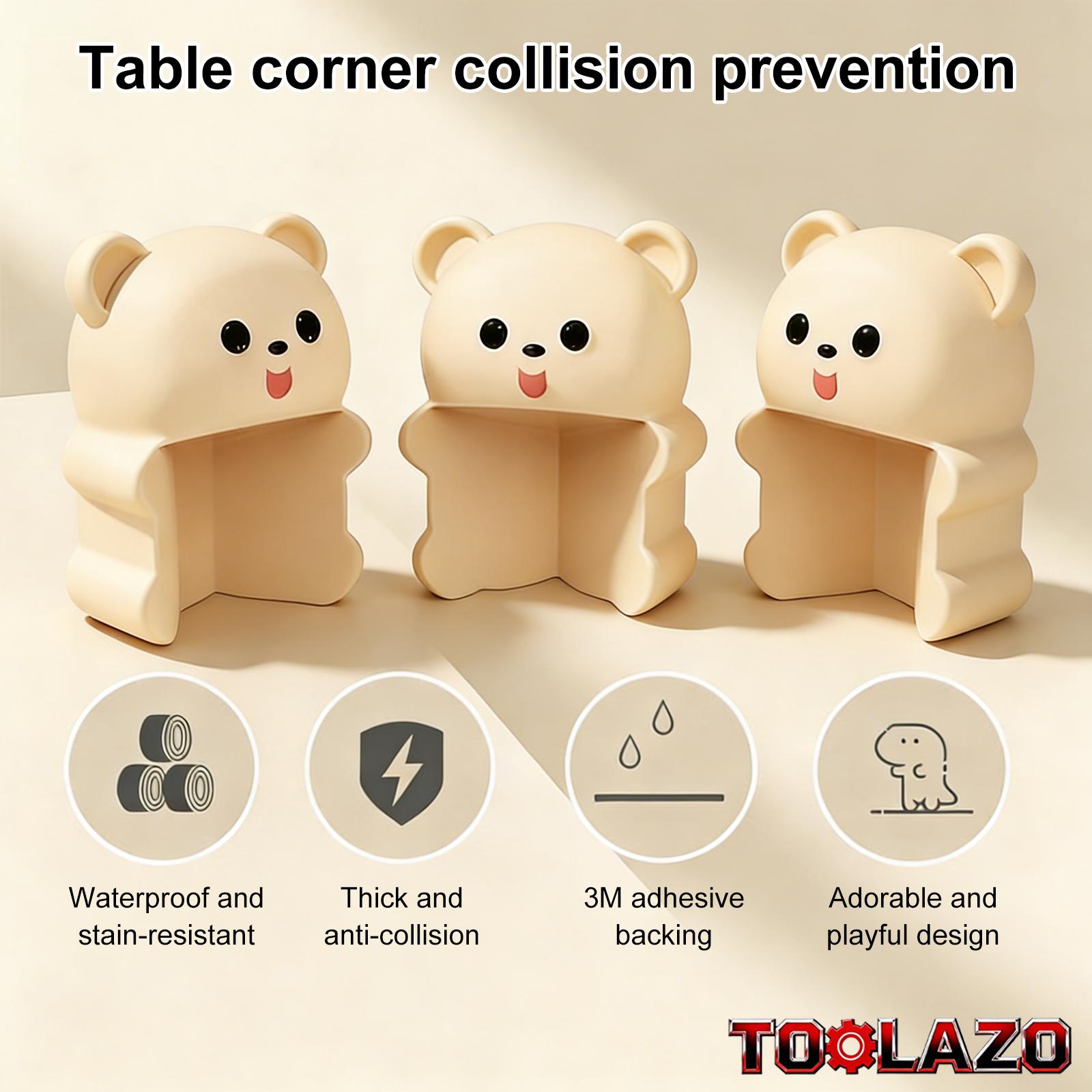 Bear-Shaped Baby Corner Protectors | Super-Thick PVC Cushions That Safeguard Little Ones from Sharp Furniture Edges | Perfect for Coffee Tables, Nightstands, Vanities & Sinks | Childproof Your Home with Cute Bear Style