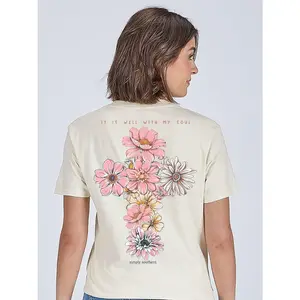 It Is Well With My Soul Floral Cross Tee by Simply Southern