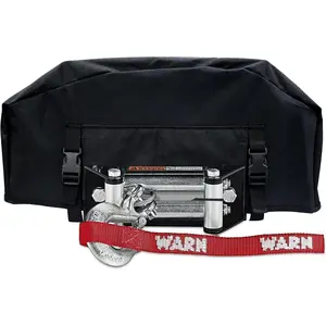 Heavy Duty Waterproof Black Winch Cover UV and Weather Resistant Dust Protective Cover for 8000-13500 Lbs Electric Winches Indoor Outdoor Winch Accessories