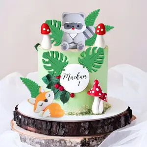 Woodland Cake Topper Woodland Animals Baby Shower Decorations Woodland Animals Figures Cake Topper Forest Animals Cake Toppers Fox Deer Hedgehog Cake Figures