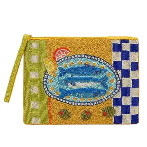 Sardine Beaded Wristlet
