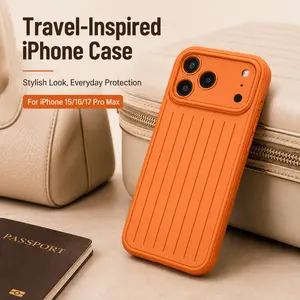 Rimowa-Style Luggage Case for iPhone — Compatible with iPhone 17/16/15 Pro Max — Drop-Resistant, Stylish Travel Suitcase-Themed Protective Cover