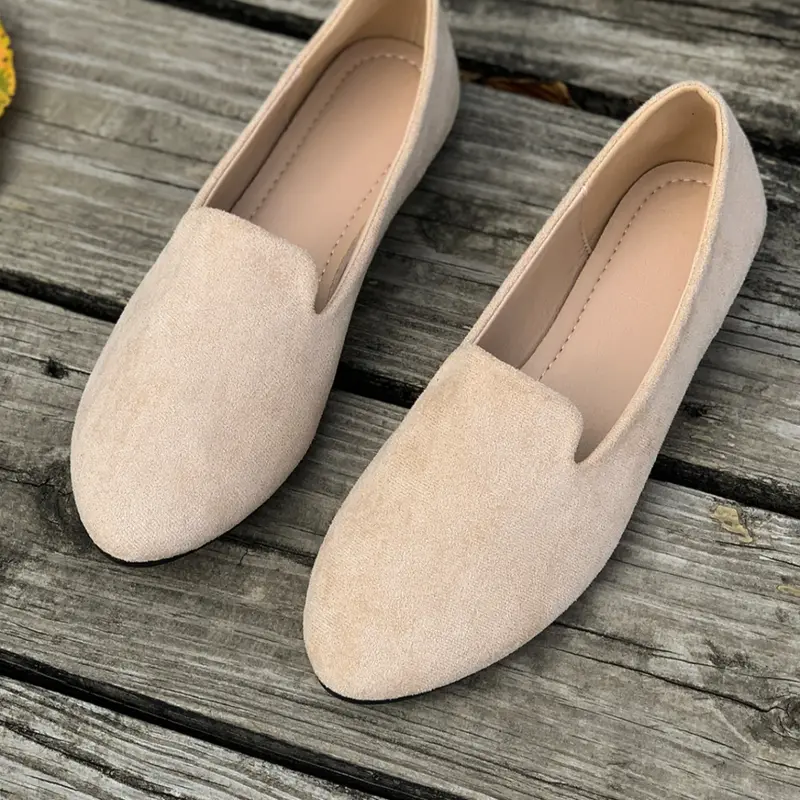 Women's Solid Color Pointed Toe Flat Shoes, Soft Sole Flats, Casual Comfortable Slip on Shoes, All Match Commuter Shoes for Work & Daily Wear, Office Commuting Shoes