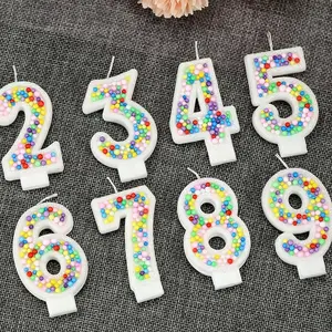 Birthday Number Candle, 1 Set Colorful Sparkling Number Birthday Cake Candle, Cake Decoration, Wedding Anniversary Celebration, Dance Party, Graduation Party, Ornaments