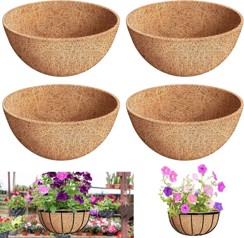 metal hanging plant basket Metal Wrought Iron Large Hanging Flower Planter Basket Rust Large main image 1
