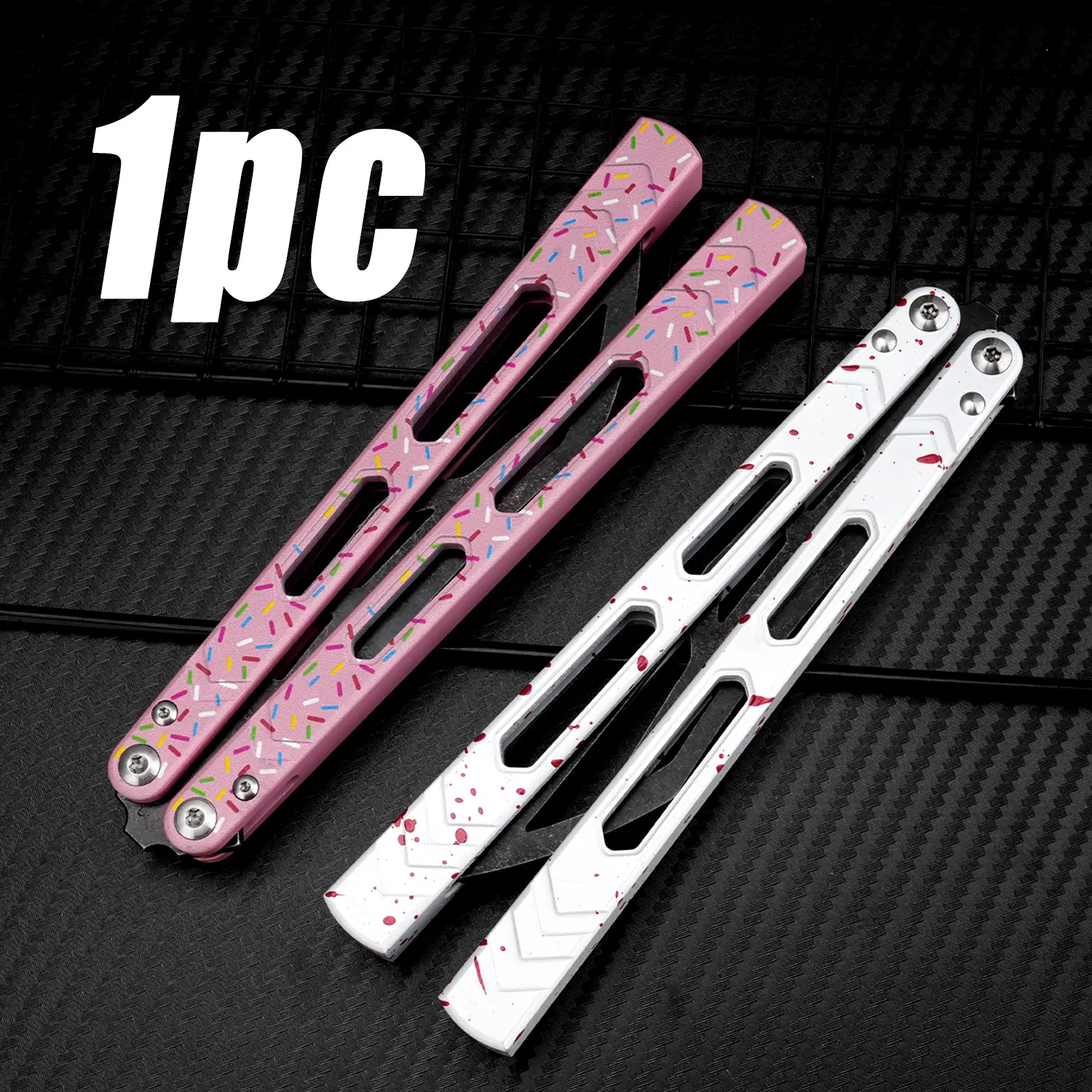 TGZUO Balisong Trainer, Foldable Aluminum Flip Fidget Toy with Butterfly Design, Safe Unsharpened Blade for Novices, Outdoor EDC Tool, Safe For Use