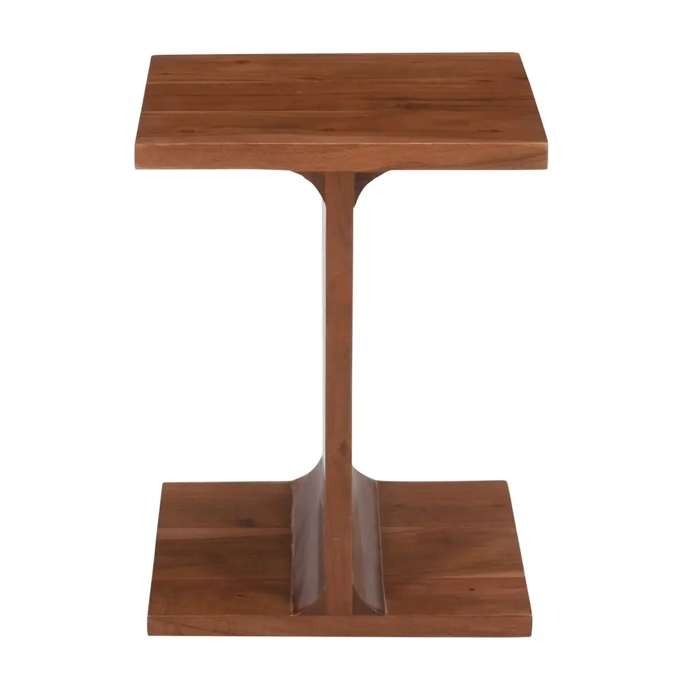 Handcrafted Solid Acacia Wood Minimalist I-Shape Accent Table - 15"w x 12"d x 20"h, Wood Grain, Space Saving Furniture for Cozy Nooks, Clean Look, Home Inspo, Small Room Ideas, Minimalist Living Room Indoor Furniture