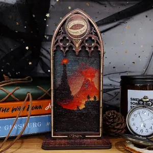 Moroor LOTR Bookshelf Decor, Book Nook, Gift for Tolk Fans, Window View Booknook