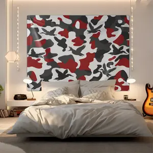 Original Trendy Camouflage Tapestry, ins Style Bedroom Background Cloth, Cool Living Room Wall Decor, Unique Bird Pattern Wall Hanging