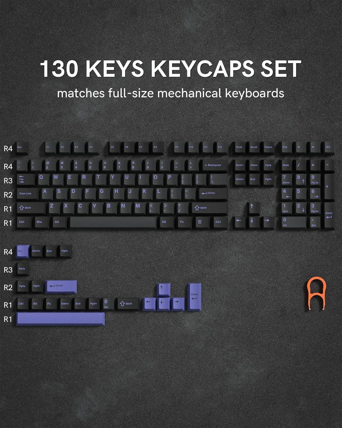 Womier Double Shot PBT Keycaps Set , Cherry Profile Custom Keycaps for All US Layout  Gaming Mechanical Keyboard