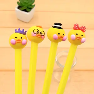 Cute Cartoon Duck Gel Pens Set, 4/8 Pieces Medium Point Writing Tools, Ideal for School & Office Use, Durable Stationery Supplies