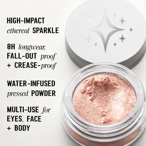 GLITTERPUCK Pressed Fairy Dust Eyeshadow Makeup Powder Cosmetic Water-Infused Pressed Glitter for Eyes Face Body Effortless Application