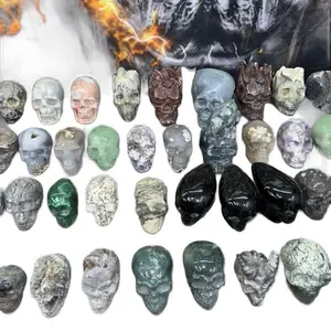 Live Sale Pick Your Own Custom Crystal Basket Featuring Assorted Gemstone Skulls for Unique Decor