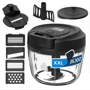 Manual  Processor & Onion  - 26 OZ incl. Useful Acessory I  I Manual   with pull string for garlic & veggie chop I  mincer vegetable  hand pull held