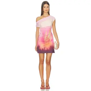 AMUR Ysella Off The Shoulder Mini Dress in Flora In Focus