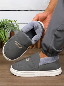 Men's Casual Plain Color Slippers, Casual Comfortable Home Slippers, Warm Slippers for Indoor & Outdoor Use for Fall & Winter, Slipper Shoes, Footwear