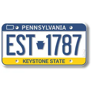 Pennsylvania State License Plate Magnet by Classic Magnets, 1.9" x 3.8"