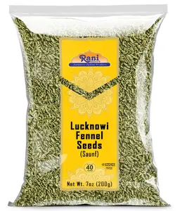 Rani Fennel Lucknowi Seeds (Fine Small Fennel) Whole Spice 7oz (200g) All Natural ~ Gluten Friendly | NON-GMO | Kosher | Vegan | Indian Origin