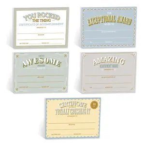 Motivational Achievement Certificate Fill In Sticky Note Pads / 6" x 4" Recognition Award Pads / 50 Sheets Per Pad / Set Of 5 / Made In USA