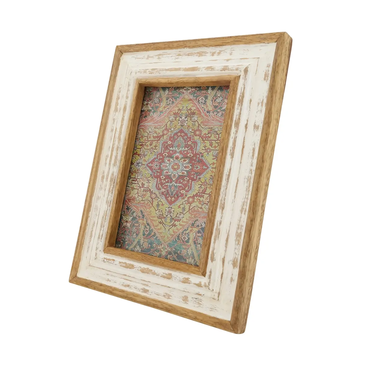 Saro Lifestyle PF127.I46 4x6 in. Ivory Vintage Distressed Wooden Photo Frame - Warm Rustic Woods Decor, Photography Print, Retro Edition, Old Photograph Aesthetic Wall & Tabletop Frame, Photography Print Wall & Tabletop Frames