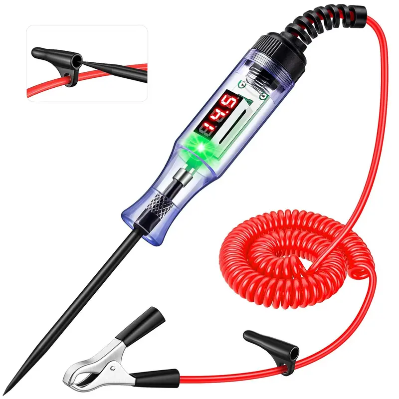 Automotive Test Light 3-60V DC Digital LED Circuit Tester, Heavy Duty Light Tester with Voltmeter, Auto Bidirectional Voltage Tester Electric Test Pen Automotive Test Light 3-60V DC Digital LED Circuit Tester, Heavy Duty Light Tester with Voltmeter, Auto Bidirectional Voltage Tester Electric Test Pen