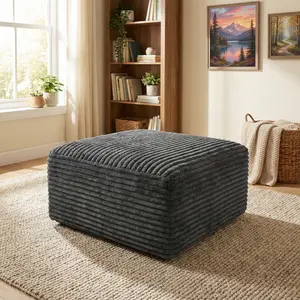37" Ottoman Square Cloud Footrest for Boneless Sectional Sofa Plush Corduroy Cloud Velvet Boneless Ottoman for Sofa Couch, Ottoman Foot Rest, End of Bed Bench, Storage Chest for Living Room, Bedroom, Entryway, 37 In, Armless outdoorfun