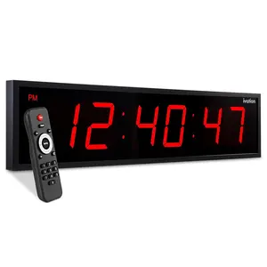 Ivation Large 24" LED Clock for Home | Digital Display with Stopwatch, Timer, Alarms, Temperature & Date | Adjustable Brightness & Remote Control