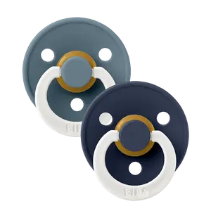 BIBS Baby Colour Pacifier Dummy Glow 2 Pack - Petrol/Deep Space