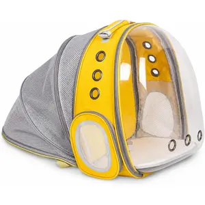 Backpack Carrier  Expandable Bubble Pet Carrier Backpack for Large , Kitten and , Designed for Hiking, Travelling and Outdoor Use ( Expandable-Yellow)
