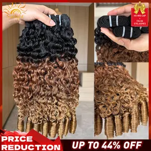 Burmese Curly Bundles T1b/30/27 Speical End Curly Hair Extensions 100% Virgin Hair Human Hair Bundles Raw Hair Bundles Extension Brown Colored Curly 1/2/3/4 Hair Crochet Braiding Hair Bundles