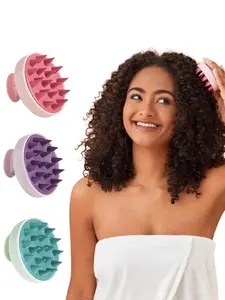 LMMAKE Scalp Massager Shampoo Brush with Soft Silicone Bristles for Gentle Scalp Care Ergonomic Design Portable Lightweight Gift for Women Men Loved Ones Bath Personal Nature Tool Pink Purple Green Options