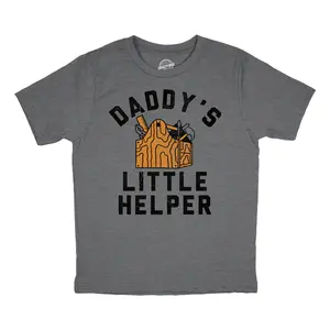 Toddler Funny T Shirts Daddys Little Helper Sarcastic Graphic Novelty Tee for Kids Funny Toddler Shirts Funny Sarcastic Apparel Childrens Graphic Tees Grey
