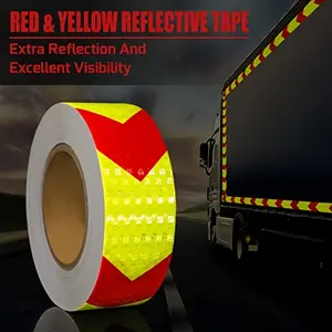 High Strength Reflective Sticker Waterproof Strip Fluorescent Arrow Tape for Trucks, Warning Reflective Tape, Safety Marking