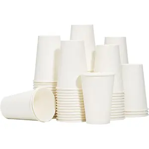 Hot Paper Coffee Cups 12 oz [300 Pack], Disposable Coffee Cups 12 oz, Upgraded Weight Of Paper, White