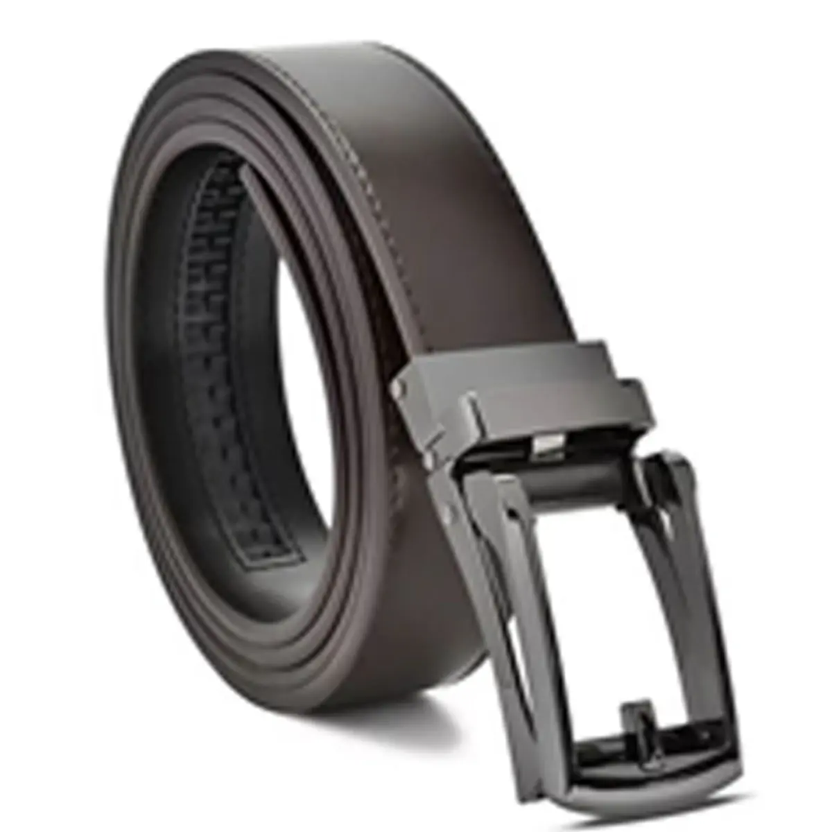(Leather PU Ratchet) Brown-Black Buckle