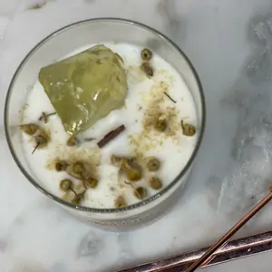 New Blessings Crystal Intention Candle +Decor +Decoration +Freshener + Lemon Quartz + gift + Scented