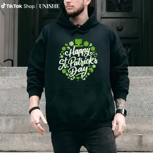 100% Happy St Patrick's Day Hoodie – Shamrocks Design for Fun Irish Gatherings
