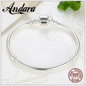 100% 925 Sterling Silver 3MM Snake Chain Bangle & Bracelet for Women Luxury Bangle Jewelry 16-23CM