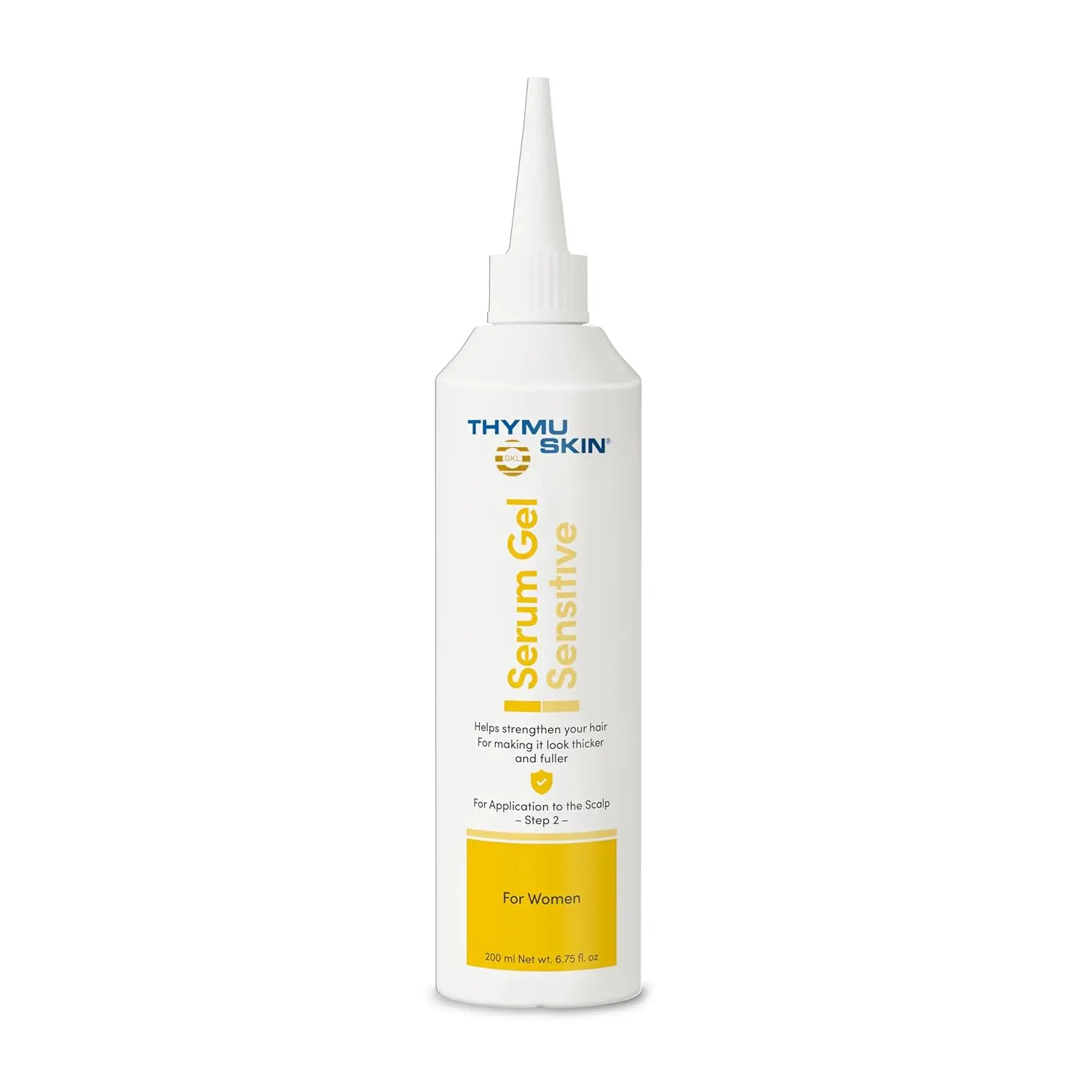 THYMUSKIN® Sensitive Serum - Step 2 of 2 in the Thymuskin 2-Step System, provides targeted nourishment and helps fortify hair at the base. Specifically tailored for women and a dry, sensitive scalp