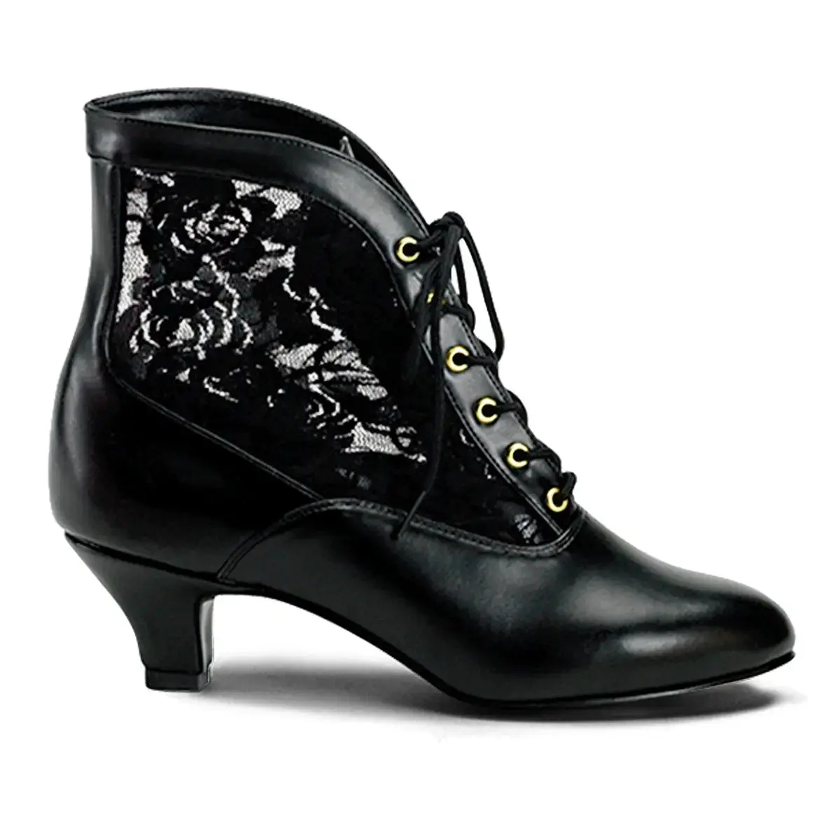 Funtasma Dame-05 Women's Victorian Lace Ankle Boot Black