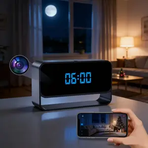 Full HD 1080P WiFi Hidden Camera Clock – Wireless Spy Camera – Mini Nanny Cam for Home Security - Night Vision