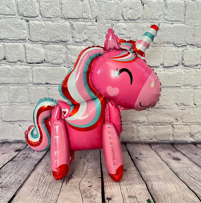 Walking Unicorn Balloon Set Jumbo Foil Party Decor 7 Piece Set for Unicorn Lovers 23x24 Inches Easy Assembly Kids Love Them