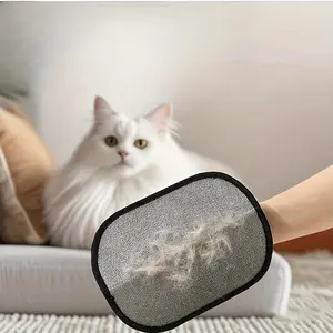 Manual Pet Hair Remover Glove - Dual-Sided Lint Roller & Brush for Cats, Dogs, Furniture, Clothing