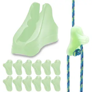 12 Pack Ultralight Fluorescent Guyline Tensioners Cord Rope Adjuster Fit 1-2.5mm Paracord for Outdoor Camping Hiking Tent Tarp Canopy Shelter