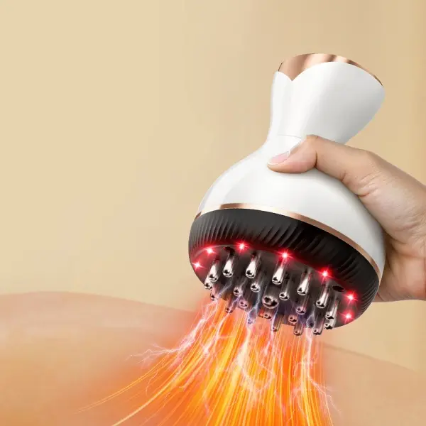 Electric Gua Sha Massager with Heat, Vibration, 12 Adjustable Intensity Levels - Rechargeable, USB Port, TPU Body Sculpting Tool for Neck, Back, Hip Pain Relief, Portable Deep Muscle Relief Device