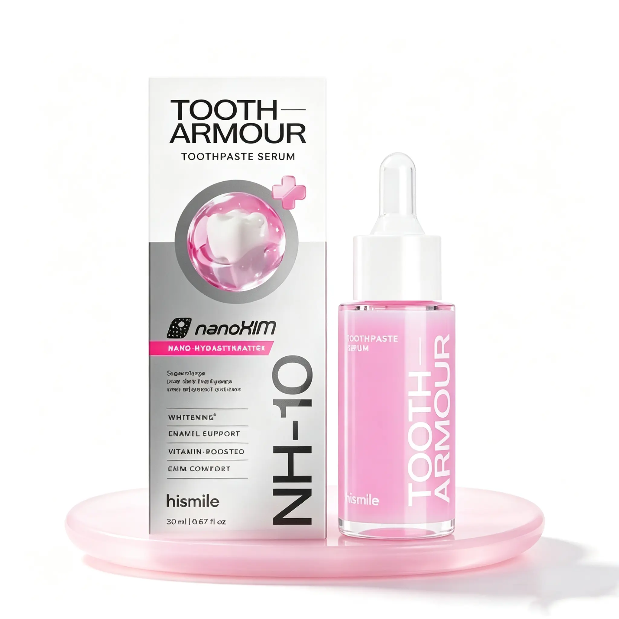 Hismile Tooth Armour Fluoride-Free Toothpaste Serum | Nano Hydroxyapatite & Niacinamide Formula | Enamel-Friendly, Suitable for Sensitive Teeth | Gentle, Smoothing Clean | 20 ml