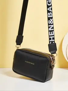 Fashion Women's Crossbody Bag, Casual Letter Print Camera Bag, Daily Use Small Shoulder Bag, All Seasons Handbag, Fashionable Crossbody Bag